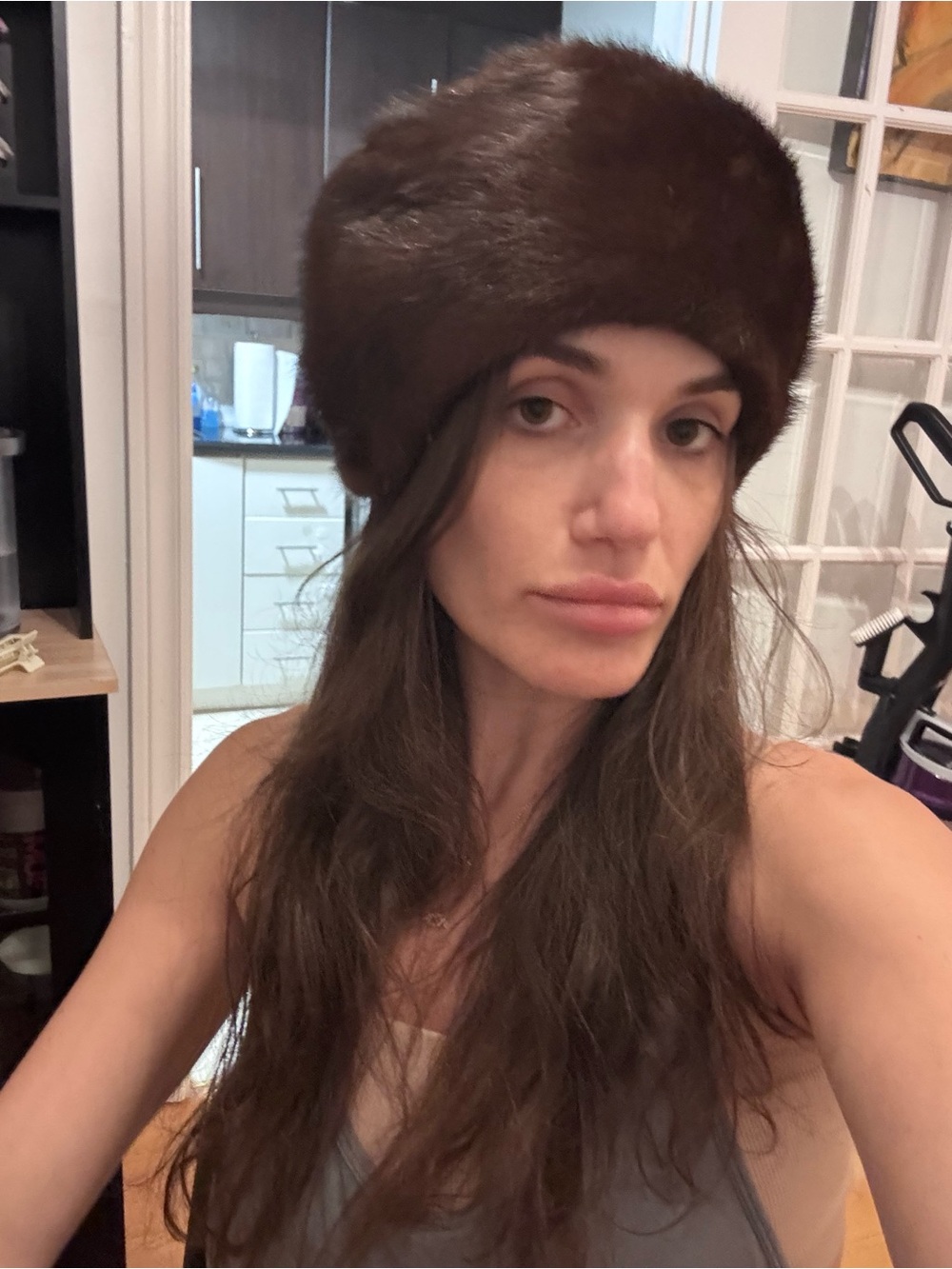 Vintage 1960s Irene Hat Salon Genuine Brown Mink Fur Toque Hat